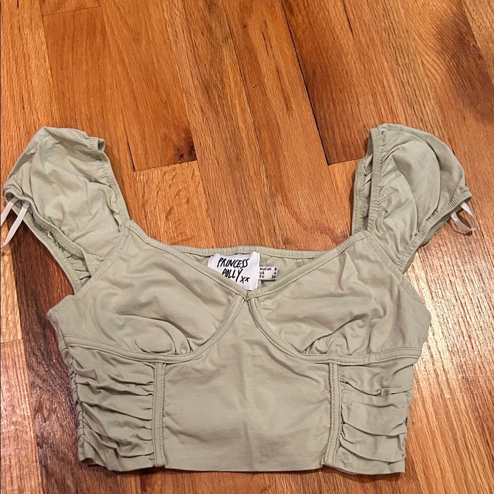 Princess Polly Light Tan Ruched Blouse